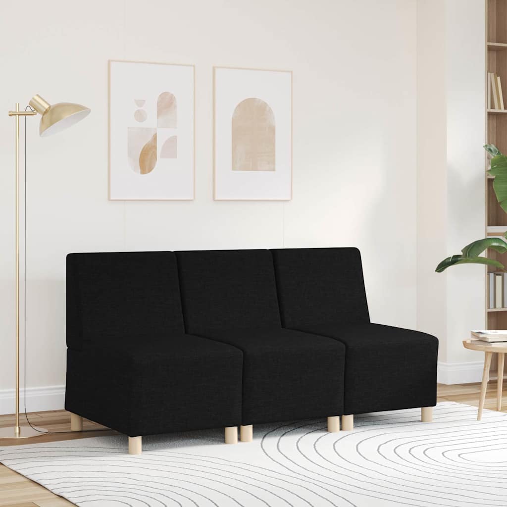 modulær sofa uden armlæn sort 55 cm stof