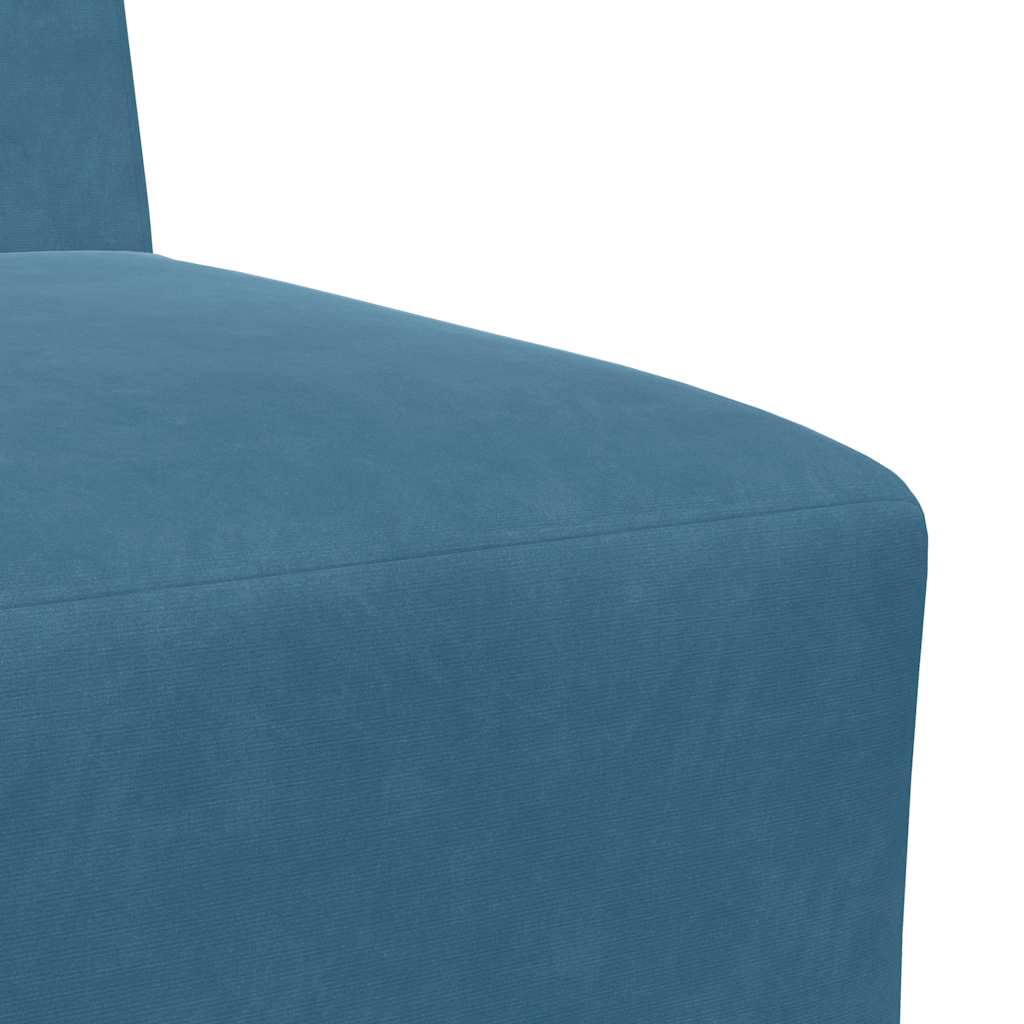 modulær sofa uden armlæn blå 55 cm fløjl