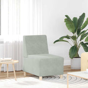 modulær sofa uden armlæn lysegrå 55 cm fløjl