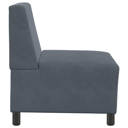 modulær sofa uden armlæn mørkegrå 55 cm fløjl