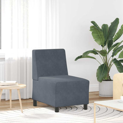 modulær sofa uden armlæn mørkegrå 55 cm fløjl