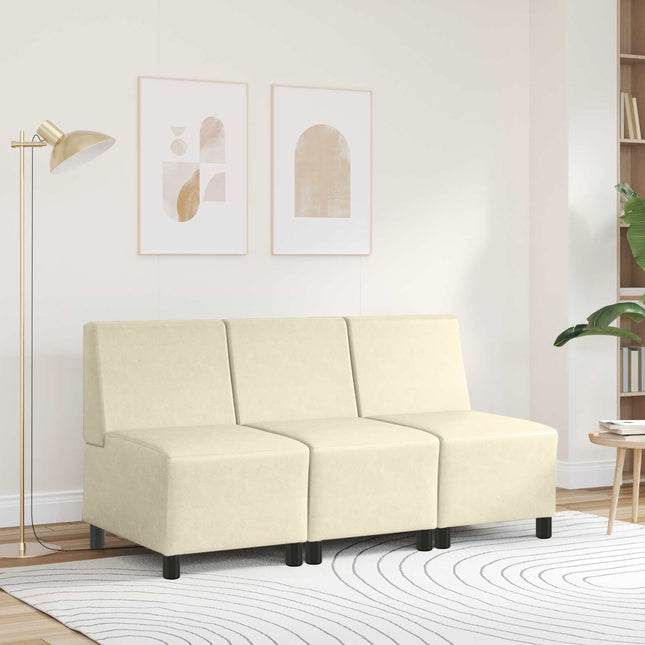 Modulsofa enhed uden arme Creme 55 x 74 x 82 cm Faux læder