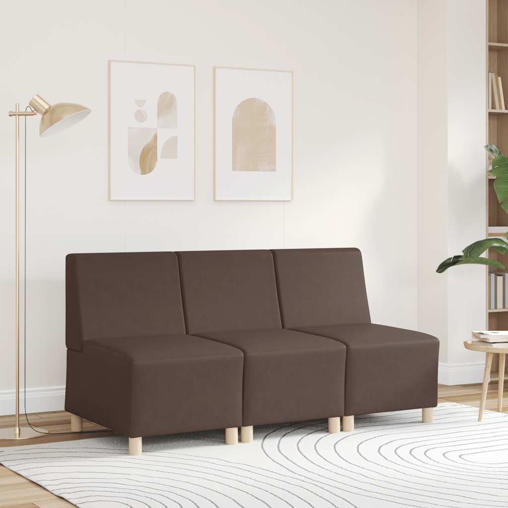 modulær sofa uden armlæn brun 55 cm kunstlæder