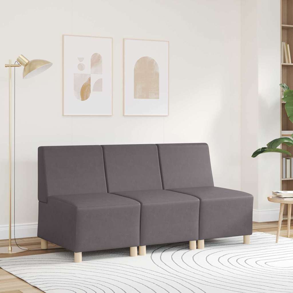 | Modulsofa enhed uden arme | Grå 55 x 74 x 82 cm Kunstlæder