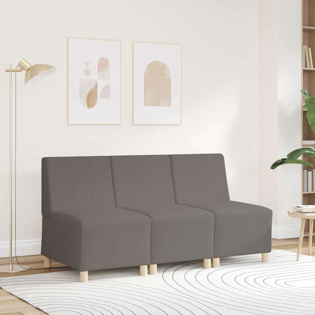 | Modulsofa enhed uden arme | Lysegrå 55 x 74 x 82 cm Corduroy stof