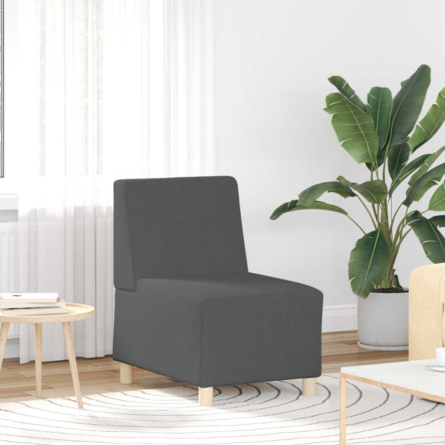 Modulsofa enhed uden arme Mørkegrå 55 x 74 x 82 cm Velourstof