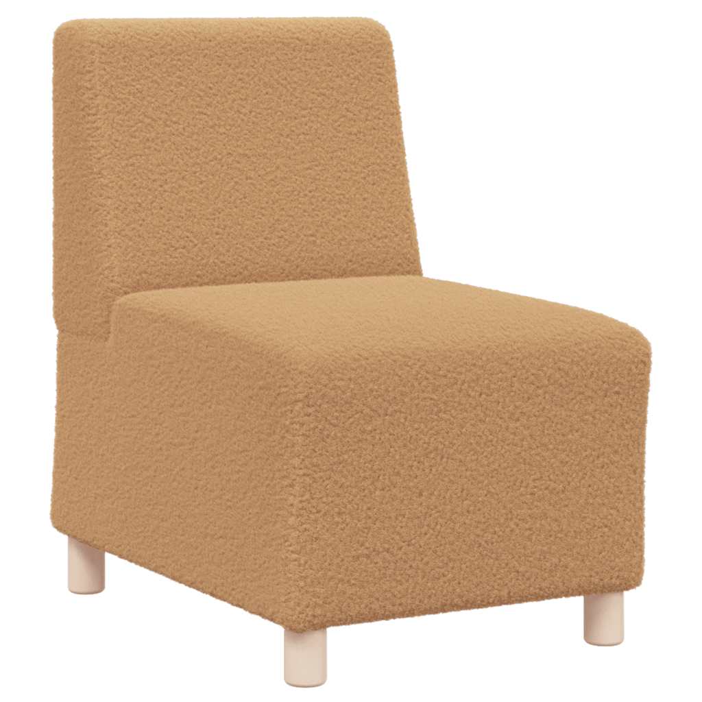 modulær sofa uden armlæn beige 55 cm krøllet uldlignende stof