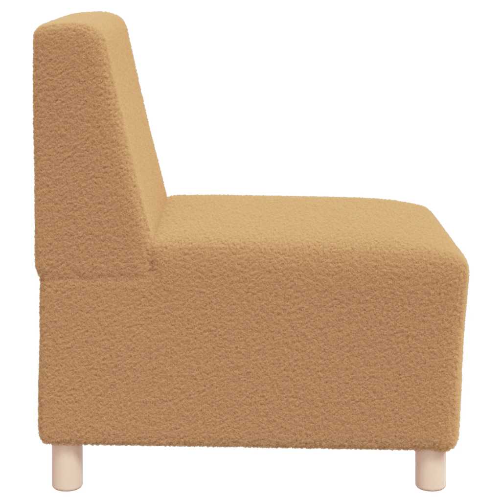modulær sofa uden armlæn beige 55 cm krøllet uldlignende stof