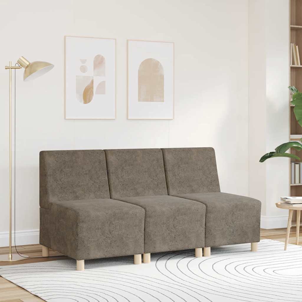 modulær sofa uden armlæn mørkegrå 55 cm kunstlæder
