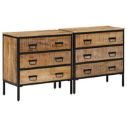 skænke 2 stk. 70x35x70 cm massivt ru mangotræ