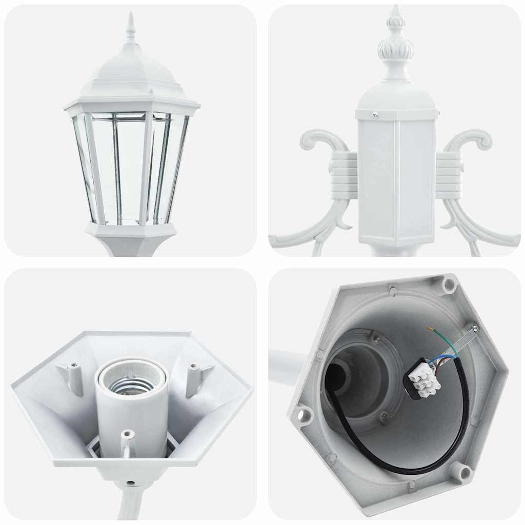 Have Lygtepæl Hvid Aluminium og Glas