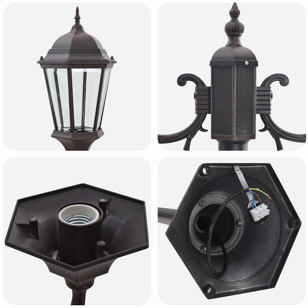 Have Lygtepæl Bronze Aluminium og Glas