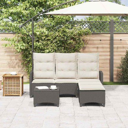 sofasæt til haven 3 dele med hynder L-formet polyrattan sort