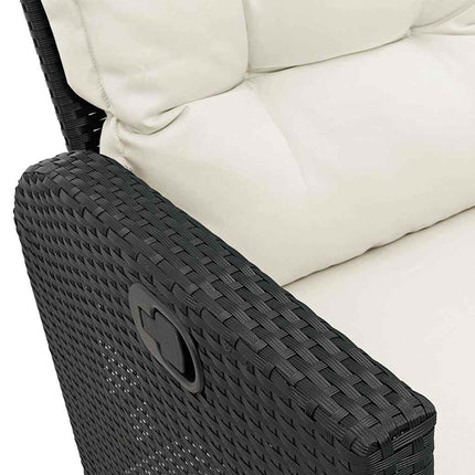 sofasæt til haven 3 dele med hynder L-formet polyrattan sort