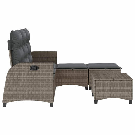 sofasæt til haven 3 dele med hynder L-formet polyrattan grå