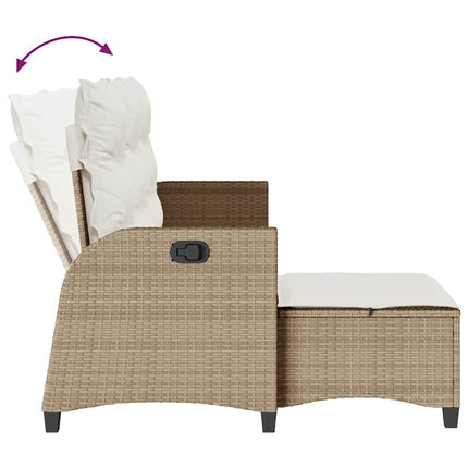 sofasæt til haven 3 dele med hynder L-formet polyrattan beige