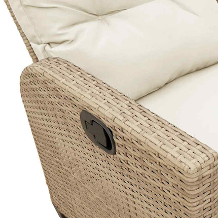 sofasæt til haven 3 dele med hynder L-formet polyrattan beige