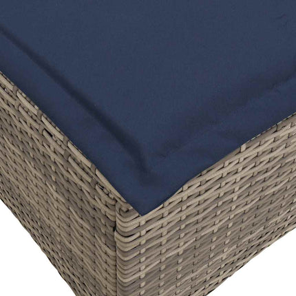 sofasæt til haven 3 dele med hynder L-formet polyrattan grå