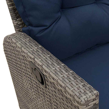 sofasæt til haven 3 dele med hynder L-formet polyrattan grå