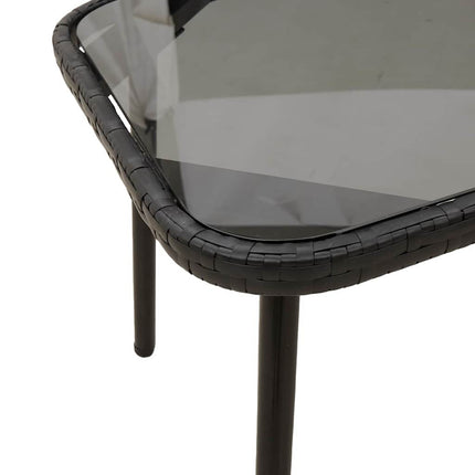 Have Spisebordssæt med pude 2 pcs Sort polyrattan