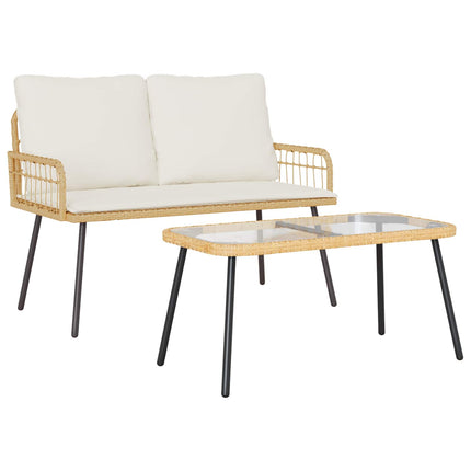 Have Spisebordssæt 2 stk. Naturfarvet polyrattan