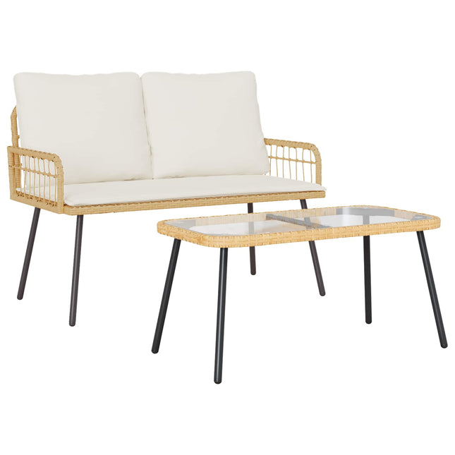 Have Spisebordssæt 2 stk. Naturfarvet polyrattan