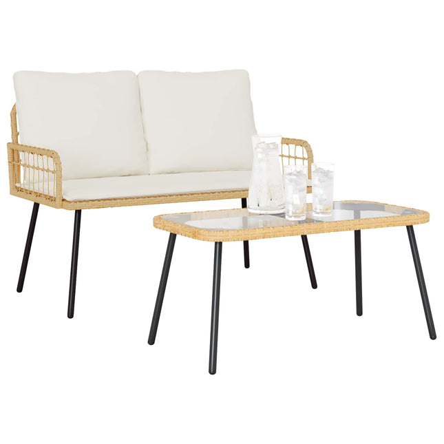 Have Spisebordssæt 2 stk. Naturfarvet polyrattan