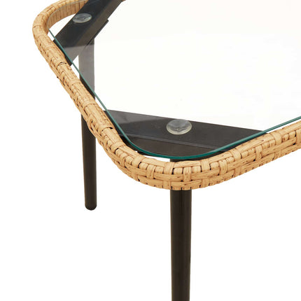 Havesofa Sæt 2 stk. Naturfarvet polyrattan