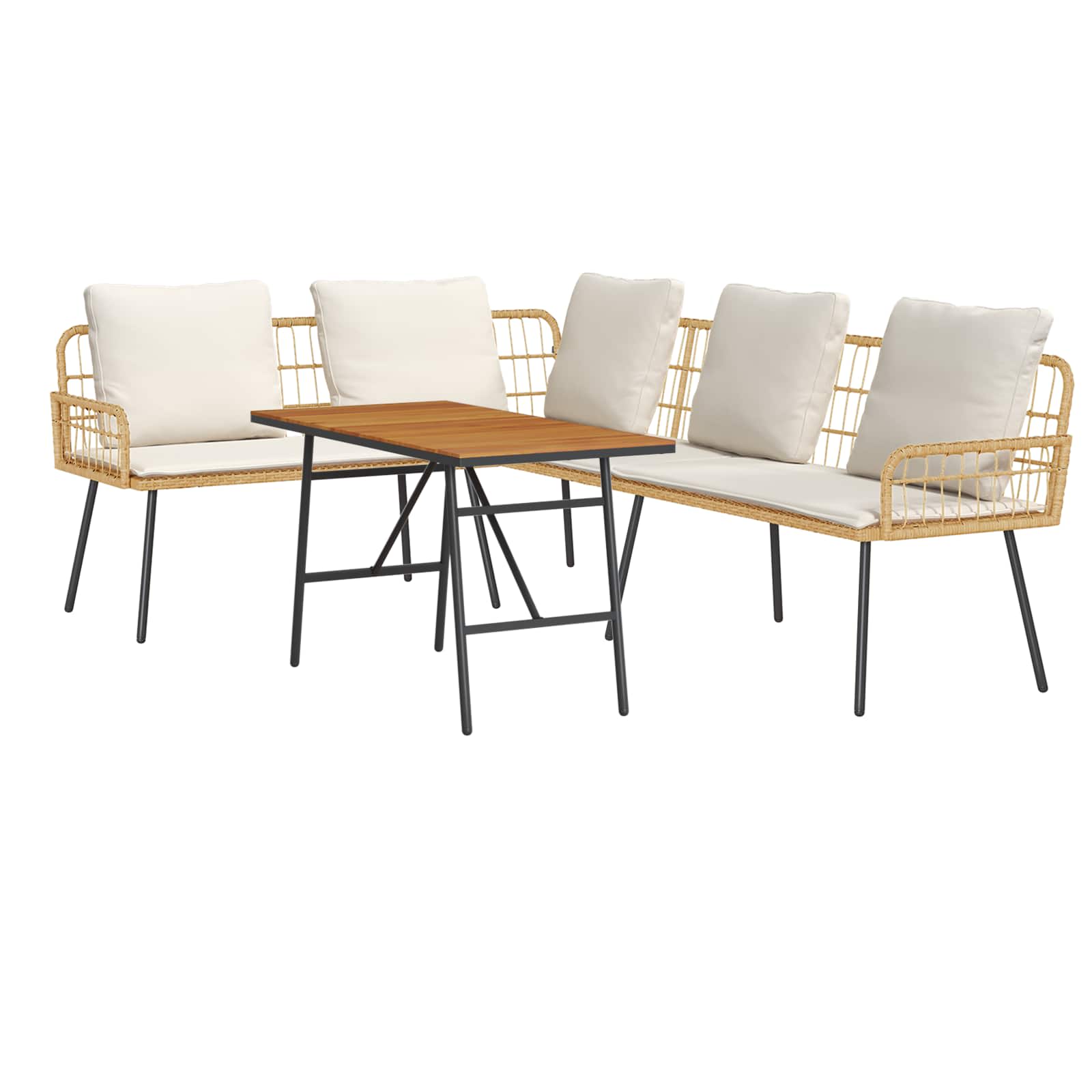 Havesofa Sæt 2 pcs Beige polyrattan