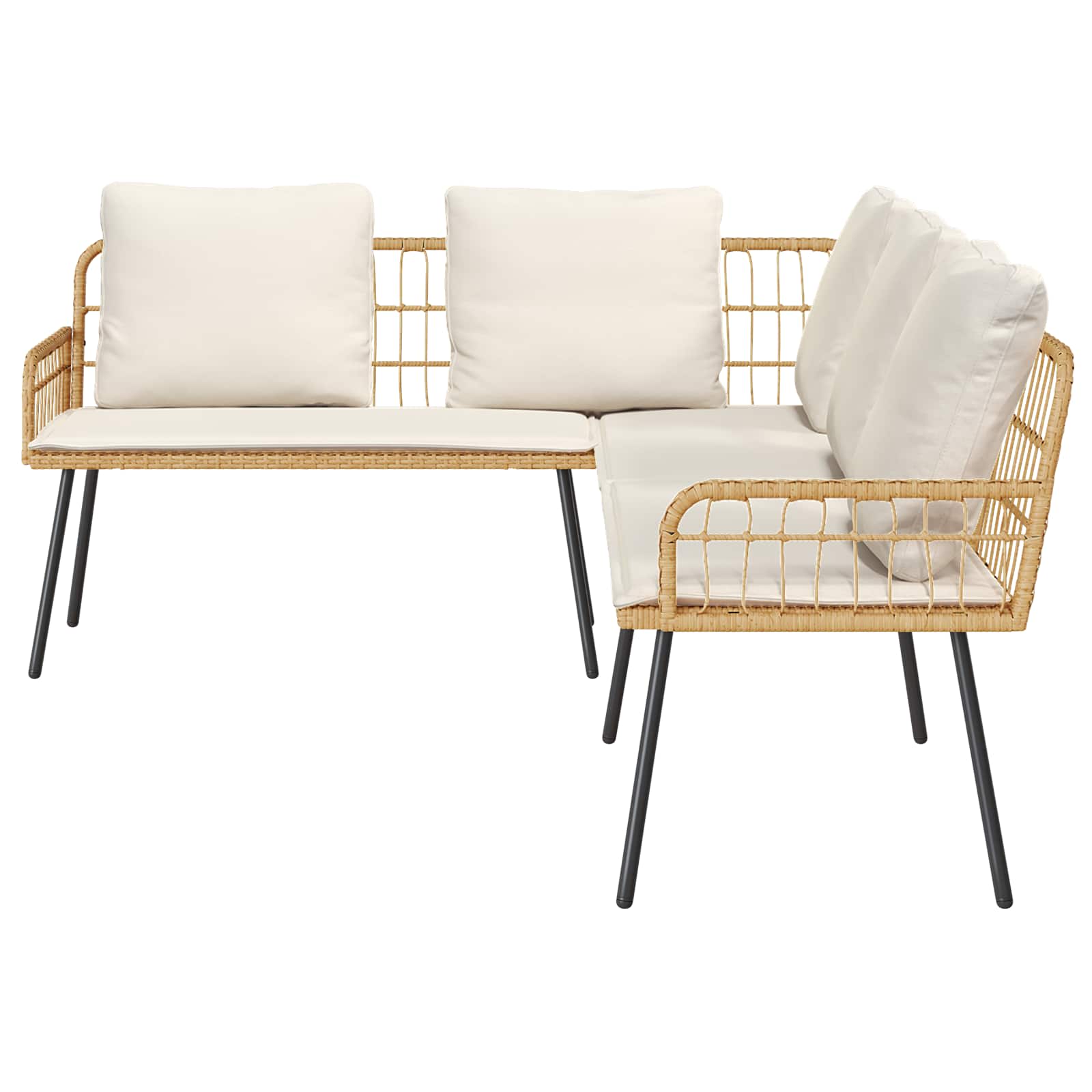 Havesofa Sæt 2 pcs Beige polyrattan