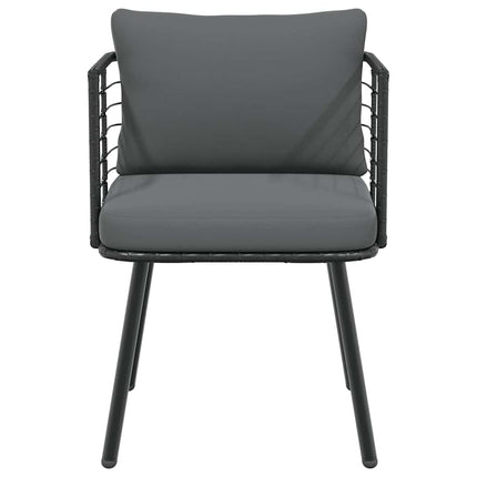 havestole 2 stk. med hynder polyrattan sort