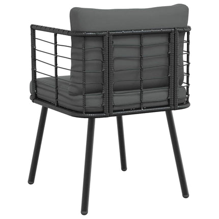 havestole 2 stk. med hynder polyrattan sort