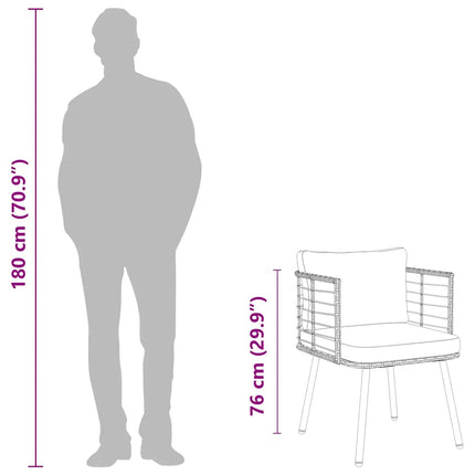 havestole 2 stk. med hynder polyrattan naturfarvet