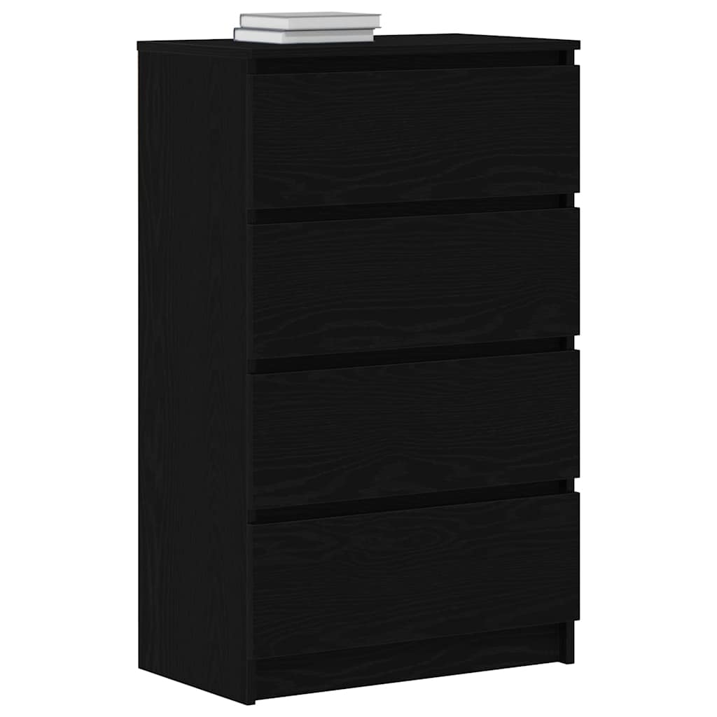 skænk 60x35x98,5 cm konstrueret træ sort egetræsfarve