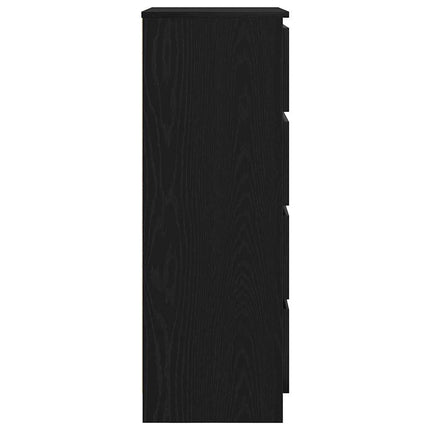 skænk 60x35x98,5 cm konstrueret træ sort egetræsfarve