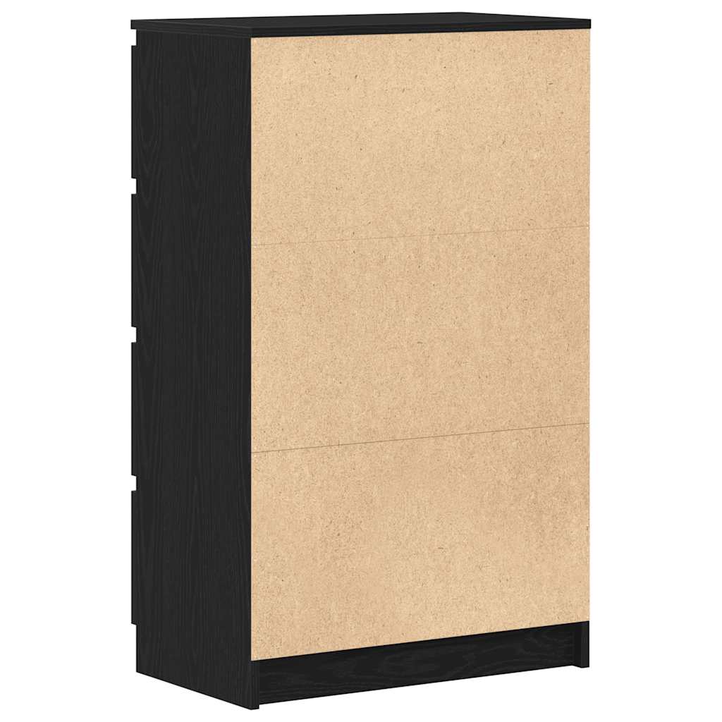 skænk 60x35x98,5 cm konstrueret træ sort egetræsfarve