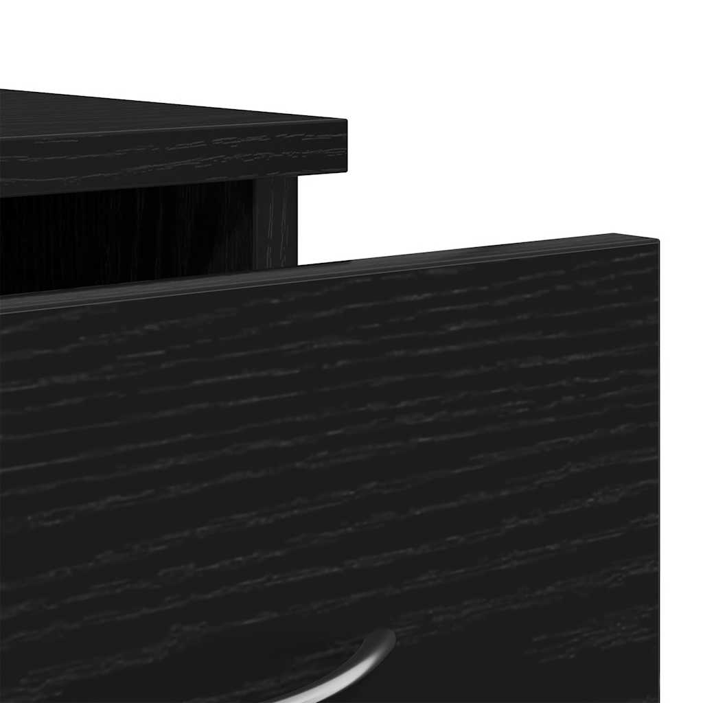 vægskab 88x26x18,5 cm konstrueret træ sort egetræsfarve