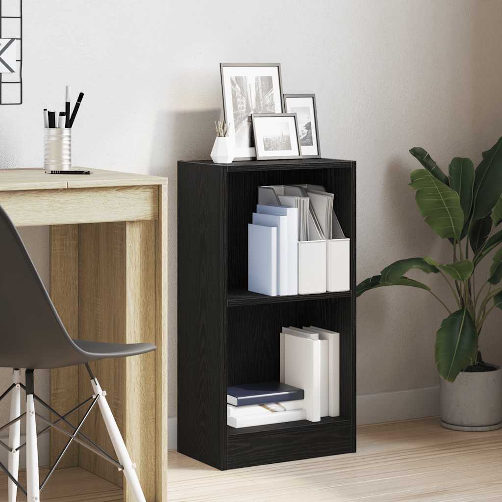 bogreol 40x24x76 cm konstrueret træ sort egetræsfarve billede
