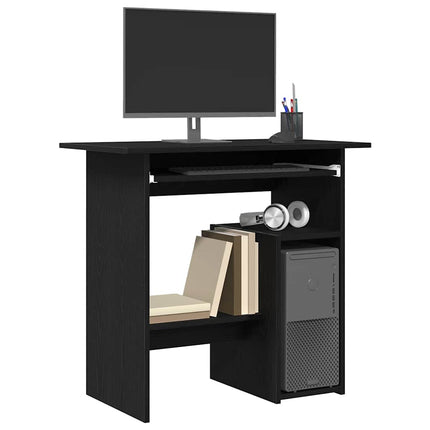 skrivebord 80 x 45 x 74 cm konstrueret træ sort egetræsfarve