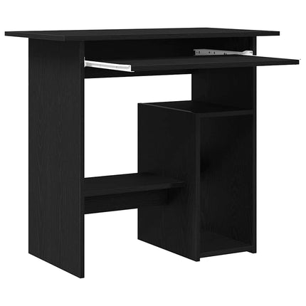 skrivebord 80 x 45 x 74 cm konstrueret træ sort egetræsfarve