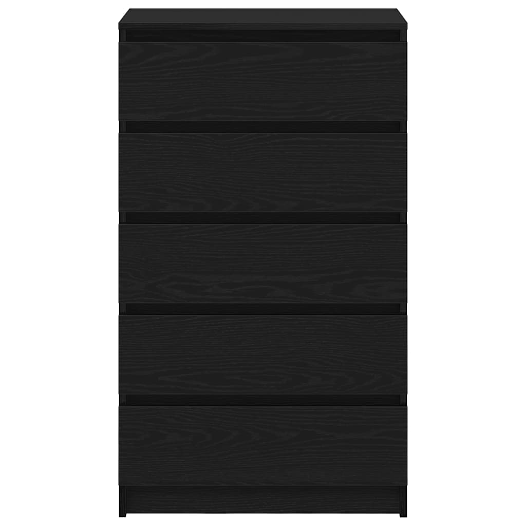 kommode 60x36x103 cm konstrueret træ sort egetræsfarve