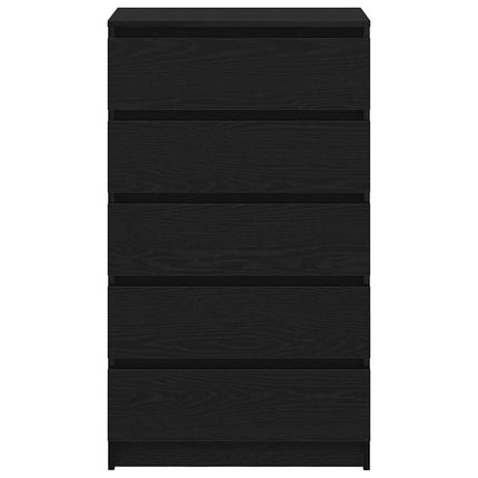 kommode 60x36x103 cm konstrueret træ sort egetræsfarve