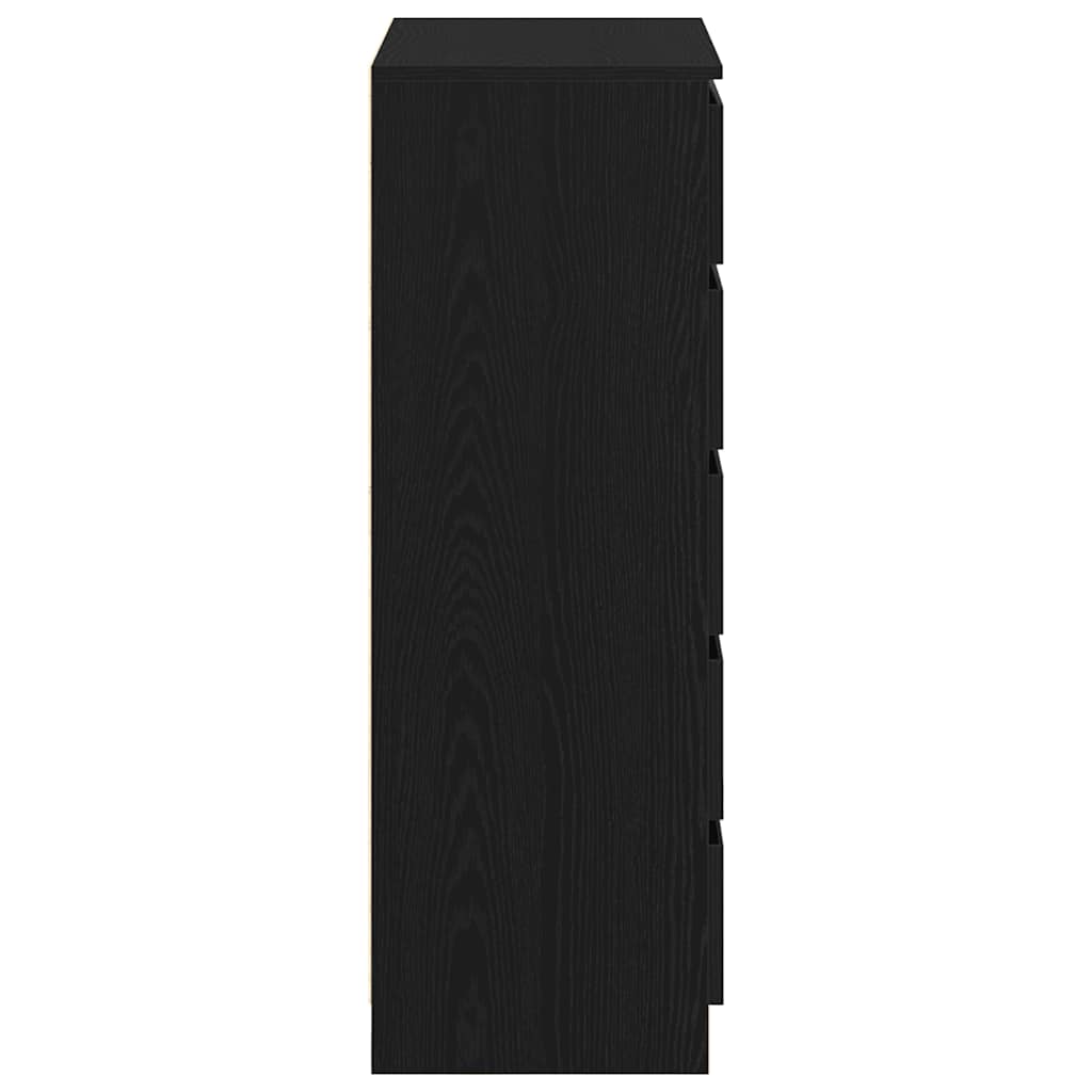 kommode 60x36x103 cm konstrueret træ sort egetræsfarve