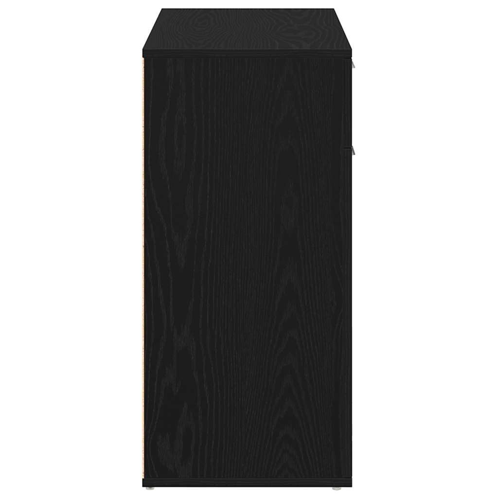 skænk 80x36x75 cm konstrueret træ sort egetræsfarve