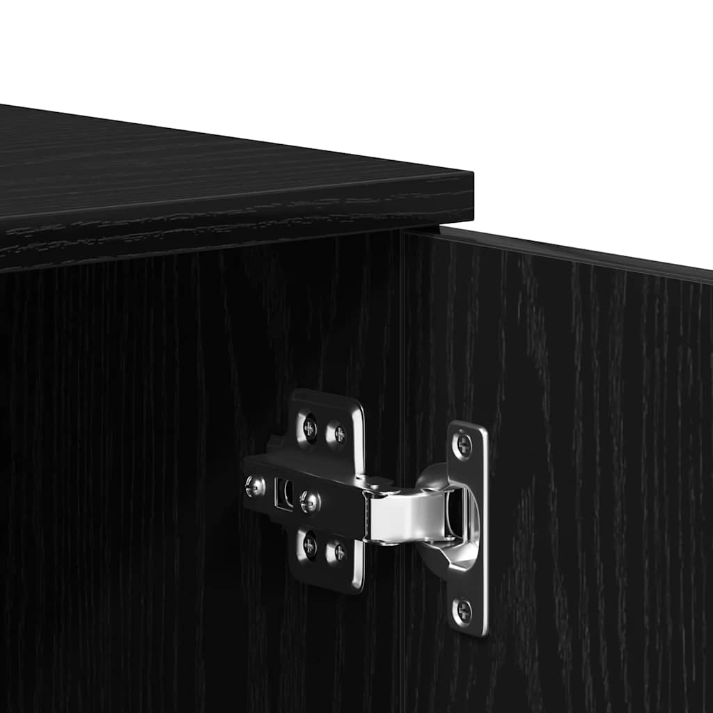 skænk 80x36x75 cm konstrueret træ sort egetræsfarve