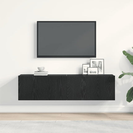 tv-bord 120x30x30,5 cm konstrueret træ sort egetræsfarve