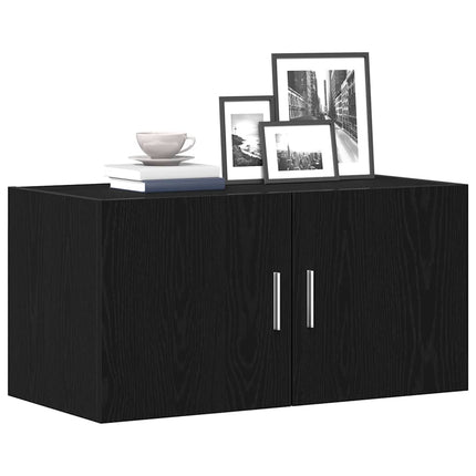 vægskab 80x39x40 cm konstrueret træ sort egetræsfarve