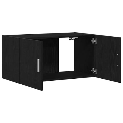 vægskab 80x39x40 cm konstrueret træ sort egetræsfarve