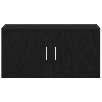 vægskab 80x39x40 cm konstrueret træ sort egetræsfarve