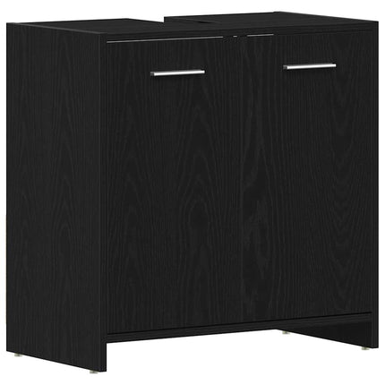 underskab til håndvask 60x30x60 cm konstrueret træ sort egetræ